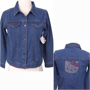 Hello‎ Kitty Rhinestone Studded Denim Jean Jacket- Children's Girl's 12